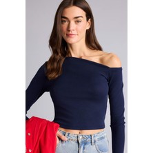 DeFacto Slim Fit Tek Omuzlu Ribana Tişört H7021AX26SM