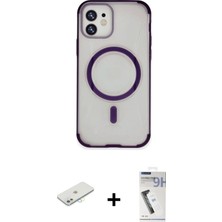 iPhone 11 Eksen Klasik Koleksiyonu - Şeffaf Uv Polymer Nano Ekran Koruyucu + Sarı Renkli Kamera Lens Koruma Cam