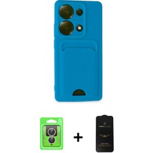 Cepte Toptan Redmi Note 13 Pro 4g Vadi Çizgi Prime - Siyah 6d Antistatik Mat Seramik Hayalet Nano Ekran Koruyucu + Gümüş Raze Metal Kamera Lens