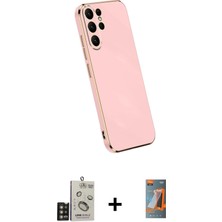 Cepte Toptan Galaxy S24 Ultra Yankı Serisi - Siyah Autokit 5in1 Fiber Hayalet Polymer Nano Ekran Koruyucu + Gold Bilvis Titan Kamera Lens