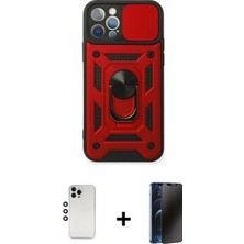 iPhone 12 Pro Ahenk Klasik - Siyah 3D Antistatik Hayalet Cam Ekran Koruyucu + Gümüş Shine Kamera Lens
