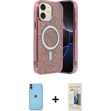 Cepte Toptan iPhone 11 Eksen Çizgi - Siyah 6d Mat Seramik Hayalet Nano Ekran Koruyucu + Turuncu Neon Fosforlu Kamera Lens