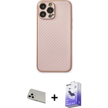 Cepte Toptan iPhone 13 Pro Max Ahenk Işık - Siyah Bilvis 5in1 5d Magic Hayalet Cam Ekran Koruyucu + Beyaz Rainbow Kamera Lens Koruma Cam