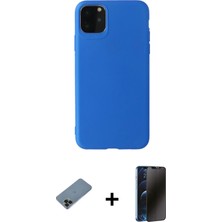 Cepte Toptan iPhone 11 Pro Max Kozmos Yansıma Özel Seri - Siyah 3D Antistatik Hayalet Cam Ekran Koruyucu + Siyah Shine Kamera Lens Koruma Cam