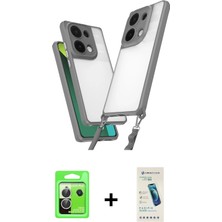 Cepte Toptan Redmi Note 13 Pro 5g Ufuk Klasik - Şeffaf Pasifik Cam Ekran Koruyucu + Gümüş Raze Metal Kamera Lens