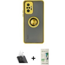 Cepte Toptan Redmi Note 10 Pro Yörünge Çizgi - Siyah 20D Premium Cam Ekran Koruyucu + Şeffaf Kamera Lens Koruma Cam