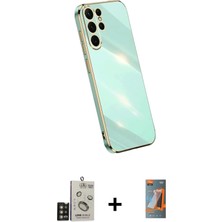 Cepte Toptan Galaxy S24 Ultra Yankı Serisi - Siyah Autokit 5in1 Fiber Hayalet Polymer Nano Ekran Koruyucu + Gold Bilvis Titan Kamera Lens