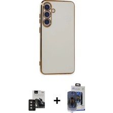 Cepte Toptan Galaxy S24 Yankı Serisi - Siyah Vanessa Magic Cam + Titan Gri Pvd Metal Kamera Lens