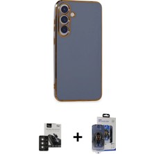 Cepte Toptan Galaxy S24 Yankı Serisi - Siyah Vanessa Magic Cam + Titan Gri Pvd Metal Kamera Lens