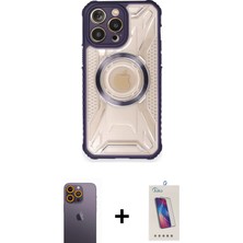 Cepte Toptan iPhone 12 Pro Max Kutup Modern - Siyah Joko 5d Cam + Sarı Neon Fosforlu Kamera Lens