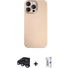 iPhone 15 Pro Max Eksen Prime - Siyah Bilvis 0.18MM Plus Cam Ekran Koruyucu + Lacivert Raze Metal Kamera Lens