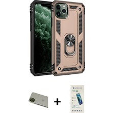 Cepte Toptan iPhone 11 Pro Max Ahenk Klasik Koleksiyonu - Şeffaf Pasifik Cam Ekran Koruyucu + Yeşil Rainbow Kamera Lens Koruma Cam