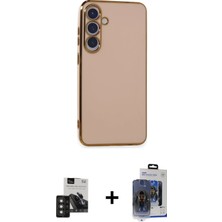 Cepte Toptan Galaxy S24 Yankı Serisi - Siyah Vanessa Magic Cam + Titan Gri Pvd Metal Kamera Lens