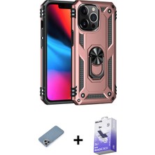 Cepte Toptan iPhone 13 Pro Max Ahenk Klasik Koleksiyonu - Siyah Bilvis 5in1 5d Magic Hayalet Cam Ekran Koruyucu + Gökkuşağı Shine Kamera Lens Koruma Cam
