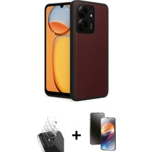 Cepte Toptan Redmi 13C Kıvılcım Işık Serisi - Siyah 3D Antistatik Mat Seramik Nano Ekran Koruyucu + Şeffaf Kamera Lens Koruma Cam