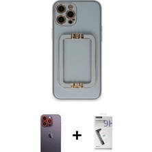 Cepte Toptan iPhone 12 Pro Kozmos Minimal Prime - Şeffaf Uv Polymer Nano Ekran Koruyucu + Turuncu Neon Fosforlu Kamera Lens