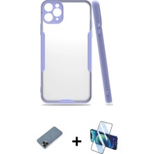 Cepte Toptan iPhone 11 Pro Max Atlas Asil Serisi - Siyah 3D Antistatik Seramik Nano Ekran Koruyucu + Siyah Metal Kamera Lens Koruma Cam