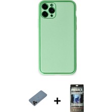 Cepte Toptan iPhone 11 Pro Yadigar Klasik - Siyah 34D Hayalet Izgaralı Cam + Siyah Shine Kamera Lens Koruma Cam