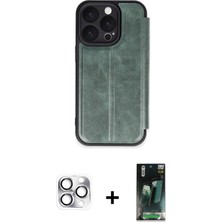 Cepte Toptan iPhone 16 Pro Max Zirve Yansıma Serisi - Siyah 360 Mat Full Body Arka Koruyucu + Gümüş Pers Alüminyum Kamera Lens