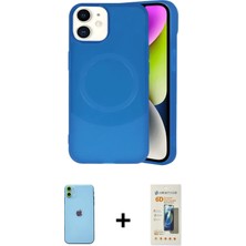 Cepte Toptan iPhone 11 Ufuk Serisi - Siyah 6d Mat Seramik Hayalet Nano Ekran Koruyucu + Yeşil Neon Fosforlu Kamera Lens