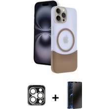 Cepte Toptan iPhone 15 Pro Max Kozmos Form Özel Seri - Siyah 3D Antistatik Hayalet Cam Ekran Koruyucu + Gümüş Pvd Metal Kamera Lens