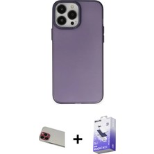 Cepte Toptan iPhone 13 Pro Max Ahenk Çizgi Prime - Siyah Bilvis 5in1 5d Magic Hayalet Cam Ekran Koruyucu + Kırmızı Rainbow Kamera Lens Koruma Cam