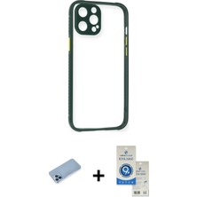 Cepte Toptan iPhone 12 Pro Max Nova Asil Özel Seri - Şeffaf Royal Nano Ekran Koruyucu + Mavi Shine Kamera Lens Koruma Cam