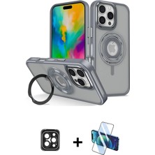 Cepte Toptan iPhone 16 Pro Max Nova Minimal Serisi - Siyah 3D Antistatik Seramik Nano Ekran Koruyucu + Siyah Pvd Metal Kamera Lens