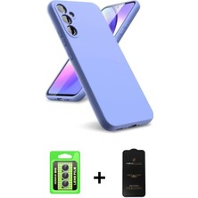 Cepte Toptan Galaxy A24 4g Kozmos Yansıma Özel Seri - Siyah 6d Antistatik Mat Seramik Hayalet Nano Ekran Koruyucu + Gümüş Raze Metal Kamera Lens