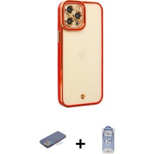 iPhone 12 Pro Max Çekirdek Klasik Serisi - Siyah Joko Magic 5d Cam + Mavi Renkli Kamera Lens Koruma Cam