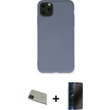 Cepte Toptan iPhone 11 Pro Max Ahenk Serisi - Siyah 3D Antistatik Hayalet Cam Ekran Koruyucu + Yeşil Rainbow Kamera Lens Koruma Cam