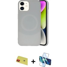 iPhone 11 Ufuk Serisi - Siyah 3D Antistatik Cam Ekran Koruyucu + Kırmızı Rainbow Kamera Lens Koruma Cam