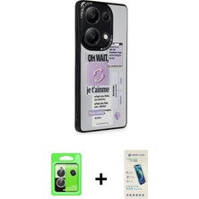 Redmi Note 13 Pro 5g Odak Klasik Serisi - Şeffaf Pasifik Cam Ekran Koruyucu + Gümüş Raze Metal Kamera Lens