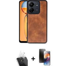 Redmi 13C Kıvılcım Işık Serisi - Siyah 3D Antistatik Mat Seramik Nano Ekran Koruyucu + Şeffaf Kamera Lens Koruma Cam