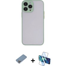 Cepte Toptan iPhone 13 Pro Ahenk Çizgi Serisi - Siyah 3D Antistatik Seramik Nano Ekran Koruyucu + Gökkuşağı Shine Kamera Lens Koruma Cam