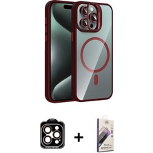 Cepte Toptan iPhone 15 Pro Max Yadigar Asil Koleksiyonu - Siyah Bilvis 3D Mat Cam Ekran Koruyucu + Turuncu Pvd Metal Kamera Lens