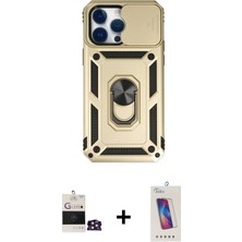 Cepte Toptan iPhone 14 Pro Max Ahenk Klasik - Siyah Joko 5d Cam + Gold Bilvis Titan Kamera Lens