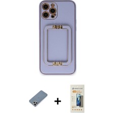 Cepte Toptan iPhone 12 Pro Kozmos Minimal Prime - Siyah 6d Mat Seramik Hayalet Nano Ekran Koruyucu + Gümüş Metal Kamera Lens Koruma Cam