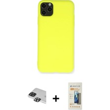 Cepte Toptan iPhone 11 Pro Max Ahenk Serisi - Siyah 6d Mat Seramik Hayalet Nano Ekran Koruyucu + Siyah Pers Alüminyum Kamera Lens