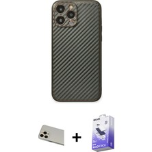 Cepte Toptan iPhone 13 Pro Max Ahenk Işık - Siyah Bilvis 5in1 5d Magic Hayalet Cam Ekran Koruyucu + Rose Gold Rainbow Kamera Lens Koruma Cam