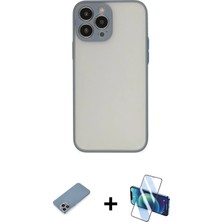 iPhone 13 Pro Ahenk Çizgi Serisi - Siyah 3D Antistatik Seramik Nano Ekran Koruyucu + Gökkuşağı Shine Kamera Lens Koruma Cam
