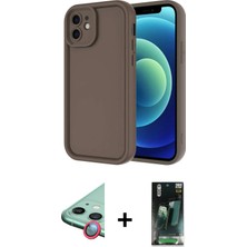 Cepte Toptan iPhone 11 Yankı Yansıma Özel Seri - Siyah 360 Mat Full Body Arka Koruyucu + Kırmızı Raze Metal Kamera Lens