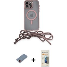 Cepte Toptan iPhone 12 Pro Eksen Özel Seri - Siyah 6d Mat Seramik Hayalet Nano Ekran Koruyucu + Kırmızı Metal Kamera Lens Koruma Cam