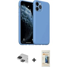 Cepte Toptan iPhone 11 Pro Max Ahenk Serisi - Siyah 6d Mat Seramik Hayalet Nano Ekran Koruyucu + Siyah Pers Alüminyum Kamera Lens