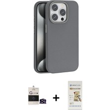 Cepte Toptan iPhone 14 Pro Max Zirve Modern Prime - Siyah Mat Seramik Nano Ekran Koruyucu + Siyah Bilvis Titan Kamera Lens