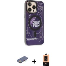 iPhone 13 Pro Max Siluet Modern Koleksiyonu - Şeffaf Maxco Cam Ekran Koruyucu + Mavi Renkli Kamera Lens Koruma Cam