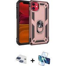Cepte Toptan iPhone 11 Ahenk Klasik Koleksiyonu - Siyah 3D Antistatik Cam Ekran Koruyucu + Lacivert Pers Alüminyum Kamera Lens