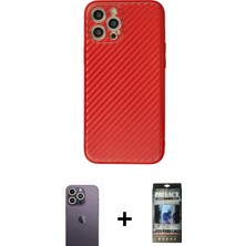 Cepte Toptan iPhone 12 Pro Ahenk Işık - Siyah 34D Hayalet Izgaralı Cam + Beyaz Neon Fosforlu Kamera Lens