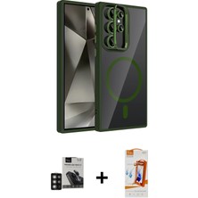 Cepte Toptan Galaxy S24 Ultra Yadigar Asil Koleksiyonu - Siyah Autokit 5in1 Fiber Polymer Nano Ekran Koruyucu + Derin Mor Pvd Metal Kamera Lens