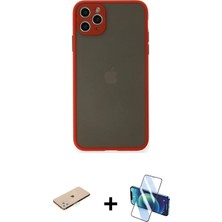 Cepte Toptan iPhone 11 Pro Max Ahenk Çizgi Serisi - Siyah 3D Antistatik Seramik Nano Ekran Koruyucu + Yeşil Renkli Kamera Lens Koruma Cam